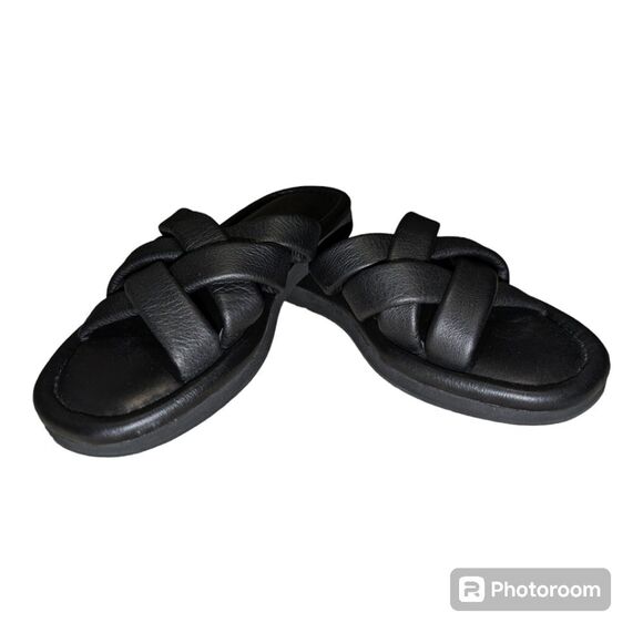 Madewell Leeandra Puffy Woven Leather Slides Size 5 Youth/6.5 Womens - Picture 4 of 5